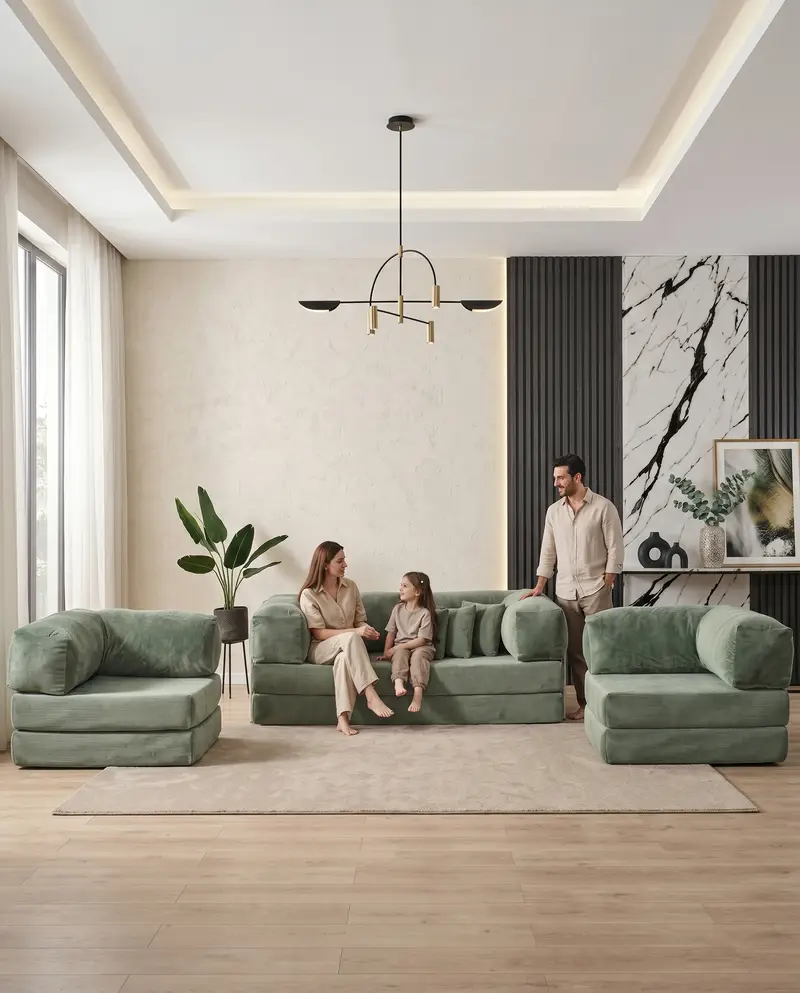 Small Space Sofa, Studio Lounge Sofa, Gaming Lounge Sofa, Reading Corner Sofa, Guest Seating Sofa, Flexible Modular Sofa, Convertible Floor Sofa, product image