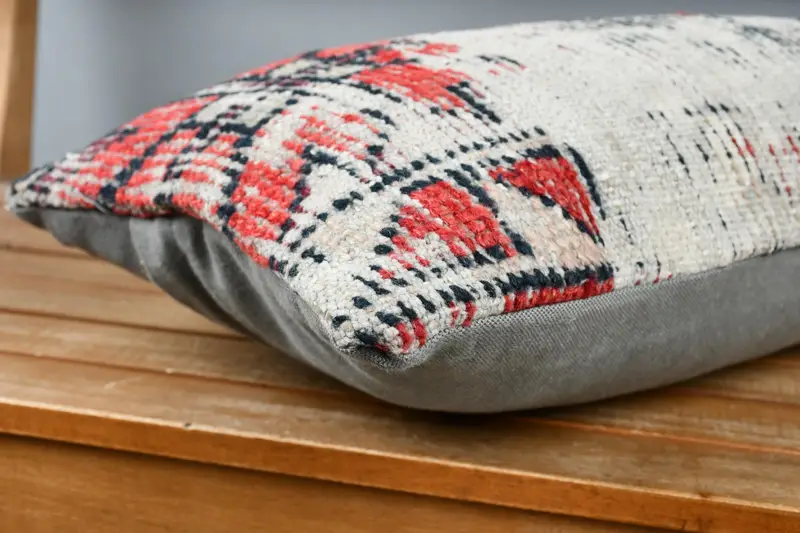 Shabby Chic Pillow Cover, Cotton Cushion, Kilim Pillow, Boho Pillow, 12x24 Beige Cushion Case, Cushion Cover, Boho Pillow Sham Cover - 4