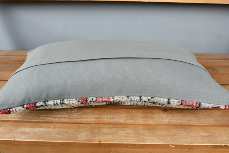 Shabby Chic Pillow Cover, Cotton Cushion, Kilim Pillow, Boho Pillow, 12x24 Beige Cushion Case, Cushion Cover, Boho Pillow Sham Cover - 5