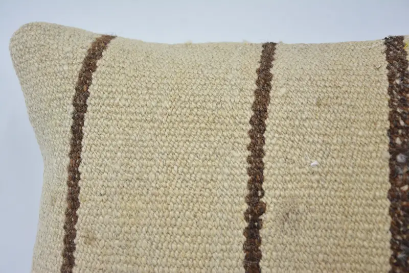Sofa Bolster Pillow Sham, 12x24 Beige Cushion Case, Turkish Pillow, Cushion, Vintage Pillow, Vintage Kilim Pillow, Boho Chic Pillow Sham - 2