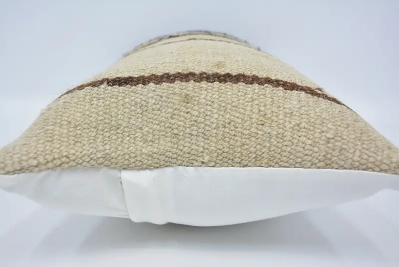 Sofa Bolster Pillow Sham, 12x24 Beige Cushion Case, Turkish Pillow, Cushion, Vintage Pillow, Vintage Kilim Pillow, Boho Chic Pillow Sham - 5