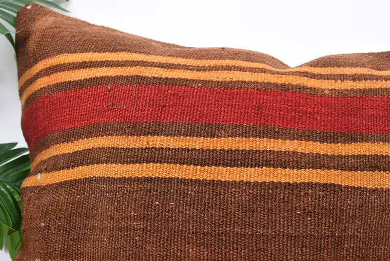 20x28 Brown Pillow Case, Gift Pillow, Pillow for Couch, Ethnic Pillow Cover Pillow Sham, Kilim Rug Pillow Case, Home Decor Pillow, Cushion - 2