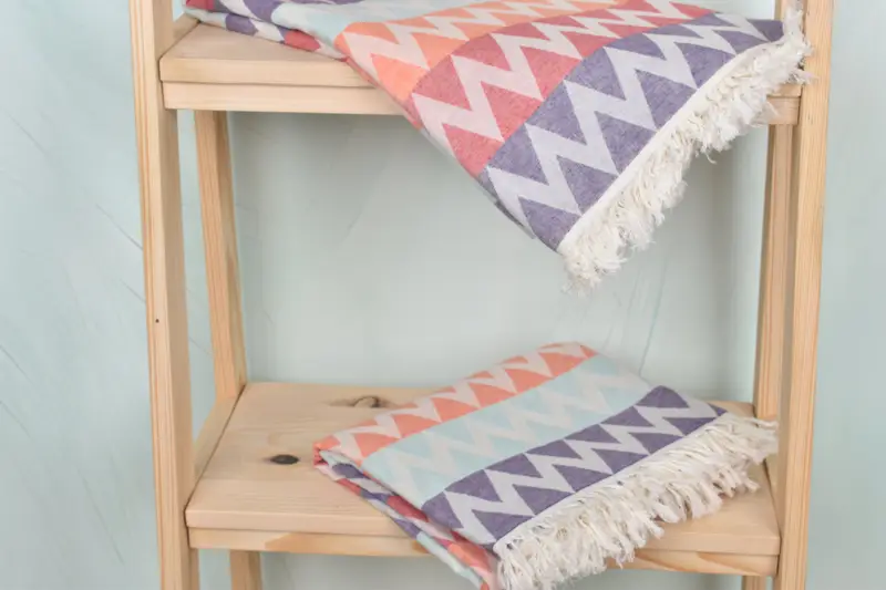 Beach towel, Handmade Gift, 70x40 Cotton Zigzag Design Towel, Unique Wedding Gift, Halloween Bachelorette Party Favors, Best Friend Gift, Spa Gift - 5