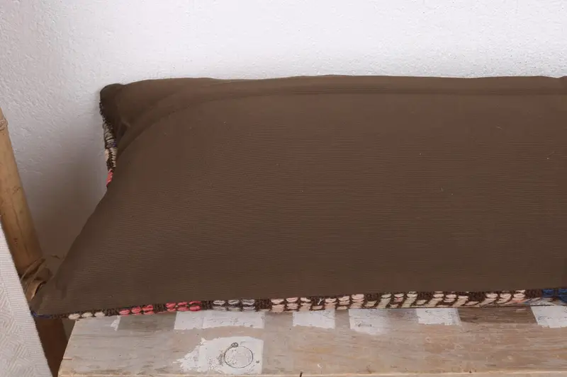 Turkish Kilim Pillow, Kilim Pillow, Muted Pillow Cover, Home Decor Pillow, 12x36 Beige Cushion, Turkish Bench Pillow Sham, Pillow Sham - 7