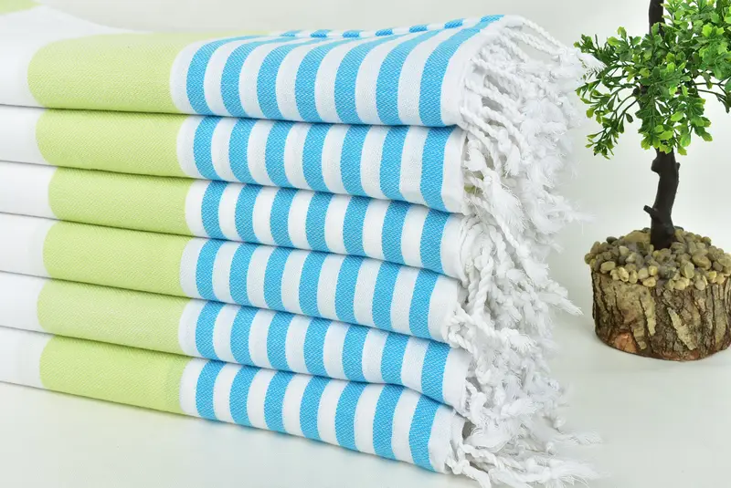 Beach Theme Wedding Gift, Travel Towel, 70x40 Cotton Striped Towel, Turkish towel, Housewarming Gift, Personalized Bridesmaid Gift, Memorial Gift - 3