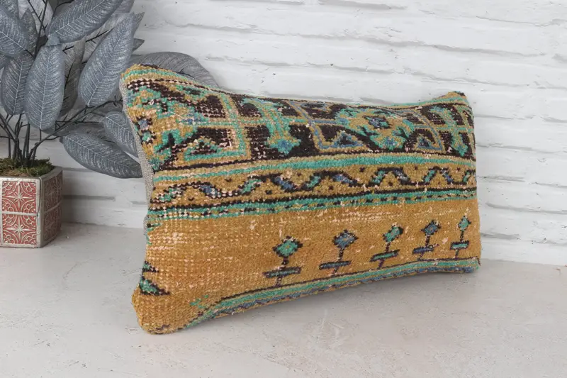 Pillow, Decorative Pillow Case, 12x24 Orange Pillow, Gift Pillow, Couch Cushion Cover, Antique Pillows, Interior Designer Pillow - 4