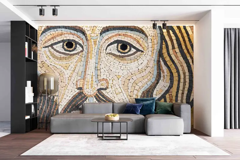 Jesus Christ Paper Craft, Modern Wall Decals, Jesus Paper Craft, Jesus Christ Mosaic Digital Paper, Removable Wallpaper, Jesus Wall Art, - 5