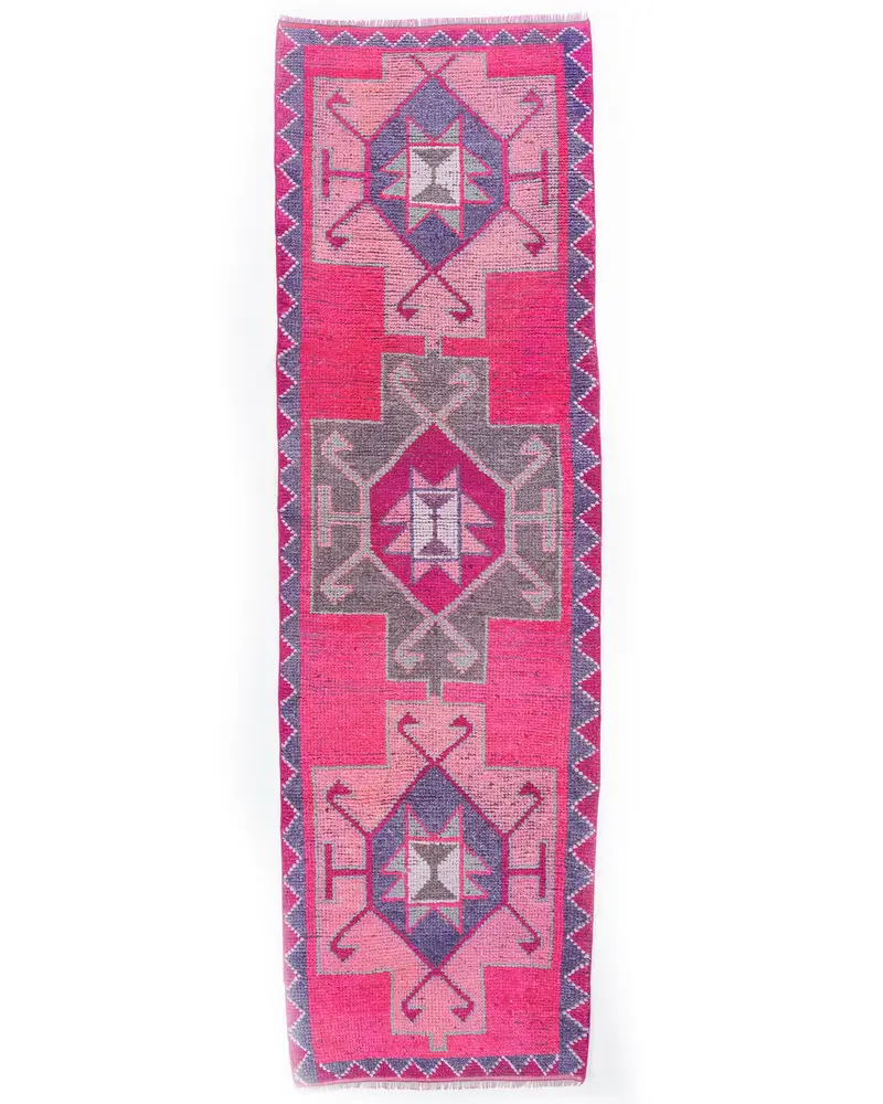 エレガントなピンクのラグ、3x10フィートのしっかりとした快適さ