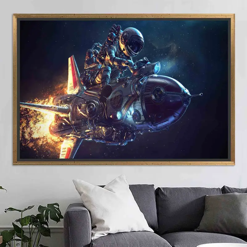 Abstrakte Astronauten-Leinwand: trendiges, künstlerisches und kosmisches Dekor