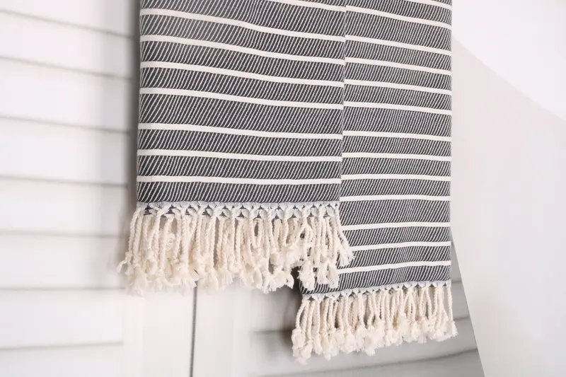 70x40 Bamboo Striped Towel, Bridal Party Gifts, Personalized Bridesmaid Gift, Hammam towel, Turkish towel bulk order for wedding gifts, Travel towel - 8