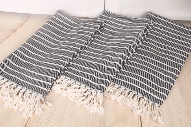 70x40 Bamboo Striped Towel, Bridal Party Gifts, Personalized Bridesmaid Gift, Hammam towel, Turkish towel bulk order for wedding gifts, Travel towel - 6