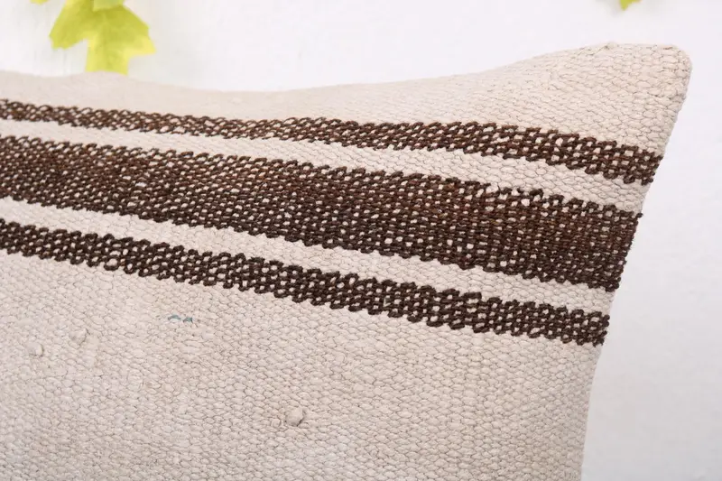 Turkish Bench Cushion, Interior Designer Pillow, Kilim Pillow Cover, Turkish Rugs Pillow Case, 16x24 Beige Pillow, Kilim Pillow, Pillow - 5