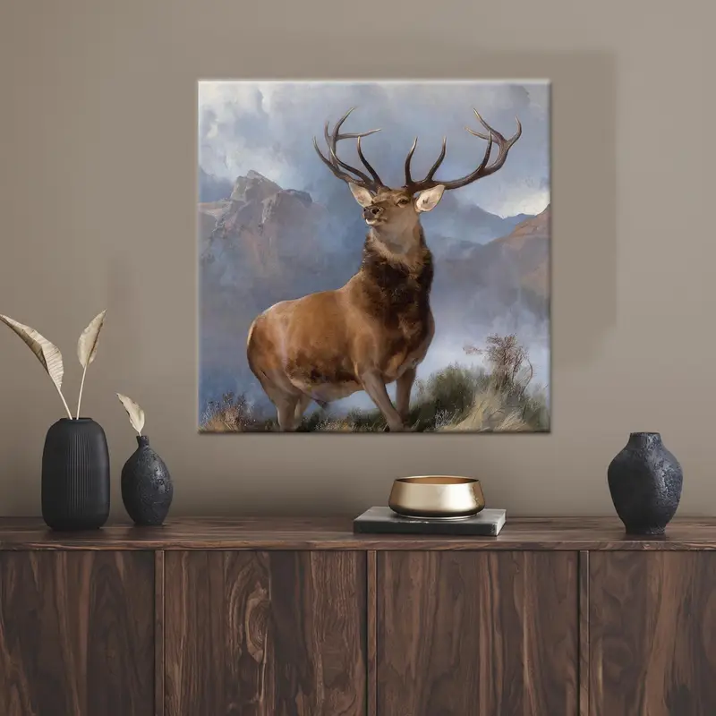 エレガントな鹿愛好家野生動物キャンバス: 沿岸野生動物アート