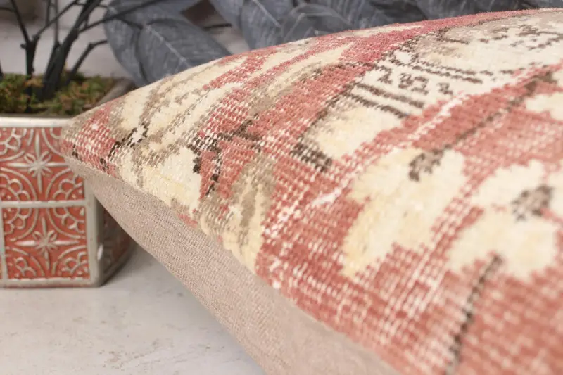 Vintage Pillow, Pillow Cover, Retro Throw Pillow Case, Rustic Cushion Case, 16x24 Red Cushion Case, Vintage Kilim Pillow, Gift Pillow - 7