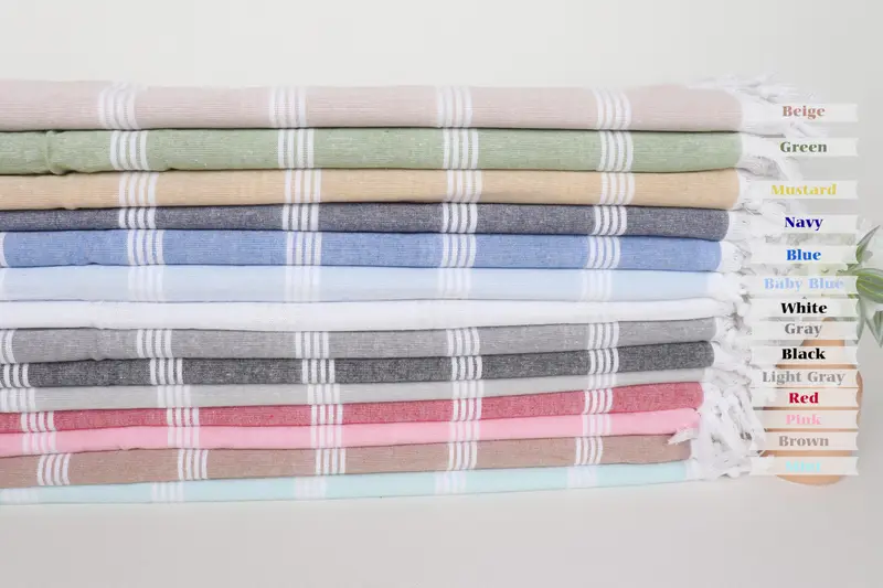 Large Turkish Towel, Bridesmaid Proposal Gift, 70x30 Cotton Striped Towel, Cute Beach Towel, Gym Towel, Best Friend Gift, Personalized Turkish Towel - 1