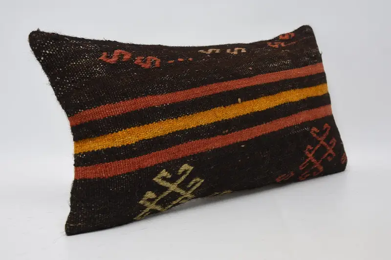 12x24 Black Cushion Case, Designer Throw Cushion, Cushion Case, Kilim Pillow, Interior Designer Pillow, Vintage Kilim Throw Pillow - 3