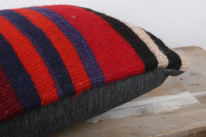 Vintage Kilim Throw Pillow, Pillow Cover, Decorative Pillow, Handmade Kilim Cushion, Outdoor Bolster Pillow, 12x24 Orange Pillow Case, Kilim Pillow - 6