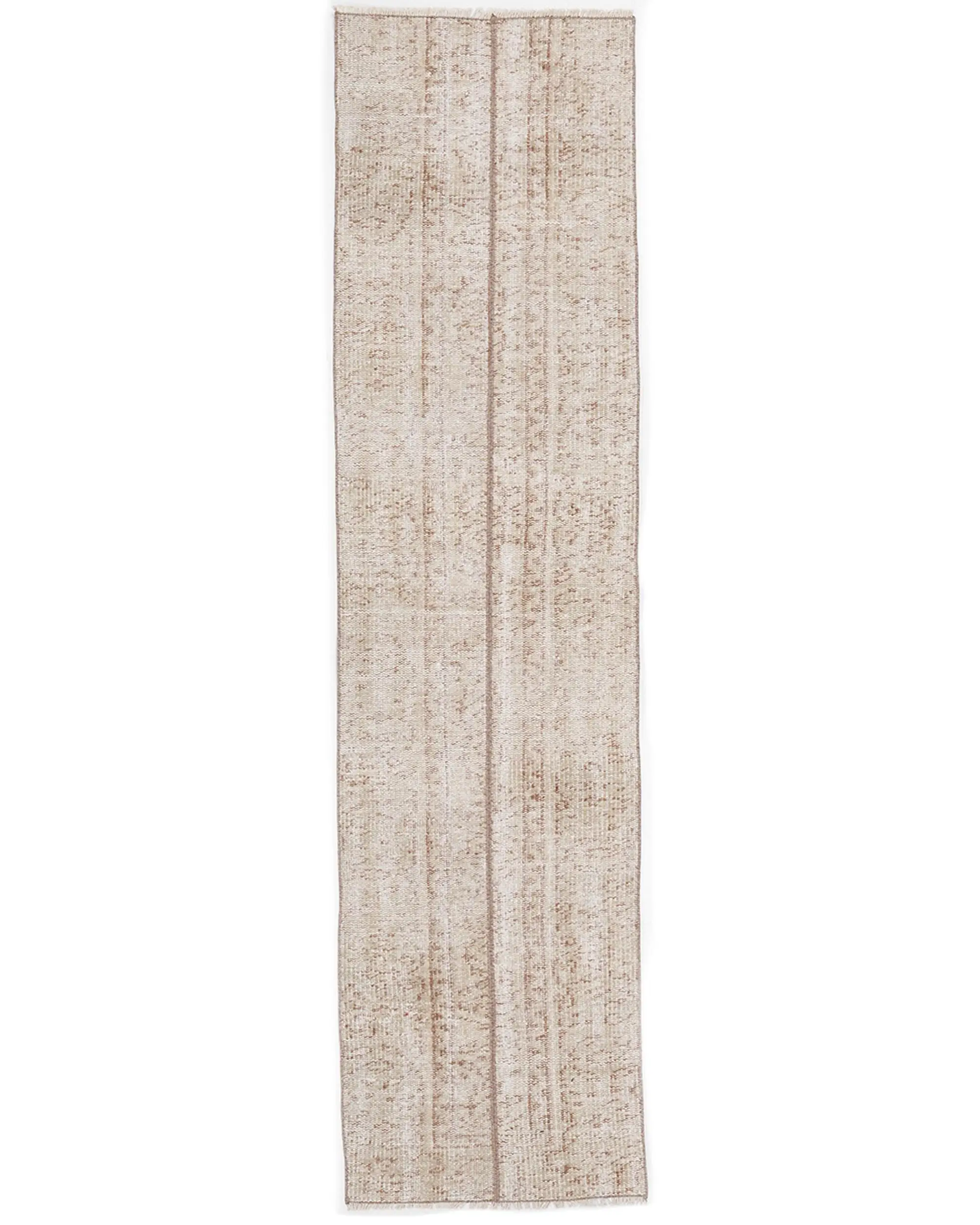 Turkish Vintage Rug, 1.8x7.1 ft Rug, Brown White Rug - 1
