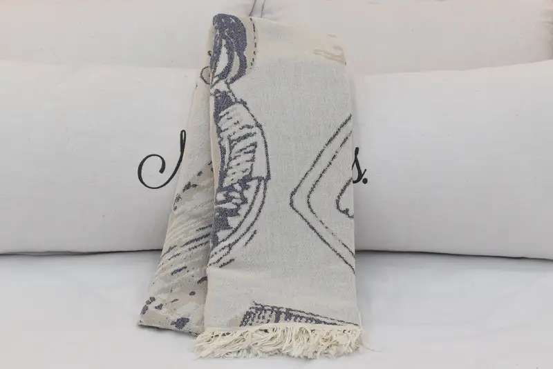 Housewarming Gift, Valentine Day Gift For Her, Wedding Gift Ideas, Throw Blanket Couch, Bachelorette Gifts, 88x64 Cotton Shoes Design Towel - 4