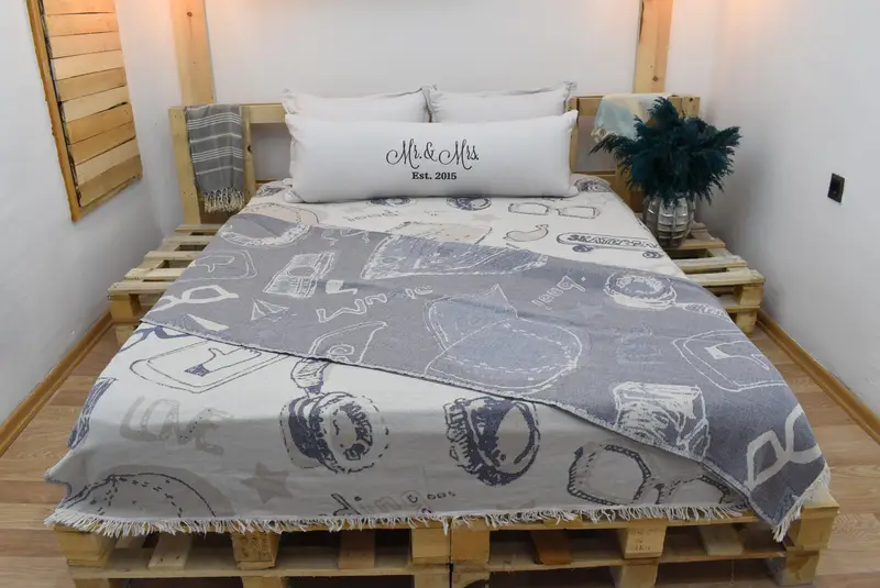 Housewarming Gift, Valentine Day Gift For Her, Wedding Gift Ideas, Throw Blanket Couch, Bachelorette Gifts, 88x64 Cotton Shoes Design Towel - 7