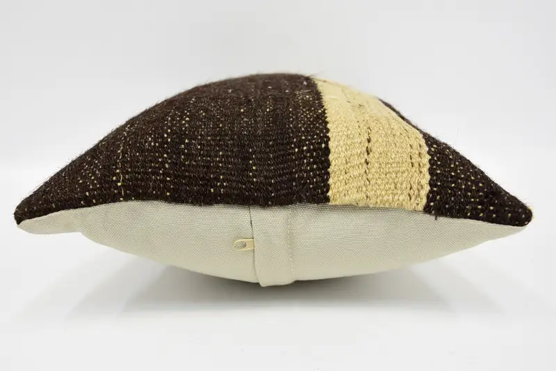 Retro Throw Pillow Cover, Gift Pillow, Pillow Case, Handmade Kilim Cushion, Handmade Throw Cushion Case, Boho Pillow, 12x20 Brown Pillow Sham - 5