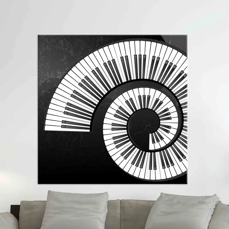 Zarif Siyah Beyaz Trendy Lüks Baskılı Kanvas Tablo