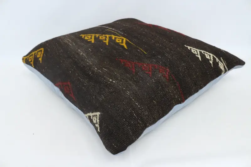 28x28 Brown Pillow Case, Living Room Throw Pillow Case, Tribal Pillow Case, Gift Pillow, Cushion, Turkish Kilim Pillow, Throw Kilim Pillow - 6