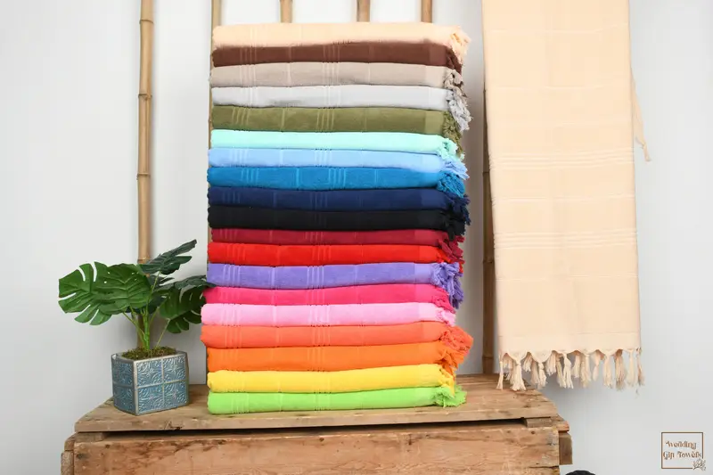 Personalized Turkish Cotton Terry Towel Beige, Bachelorette Party, 36x71 Inches