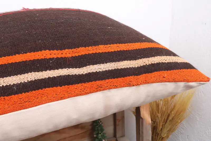 Interior Designer Pillow, Kilim Cushion Sham, 28x28 Brown Cushion Cover, Colorful Cushion, Turkish Kilim Pillow, Car Pillow, Pillow Cover - 6