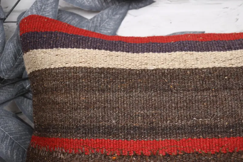 Pillow Case, Gift Pillow, Accent Throw Pillow, Kilim Cushion Sham, 12x24 Red Pillow Case, Kilim Rug Pillow Case, Handmade Kilim Cushion - 2