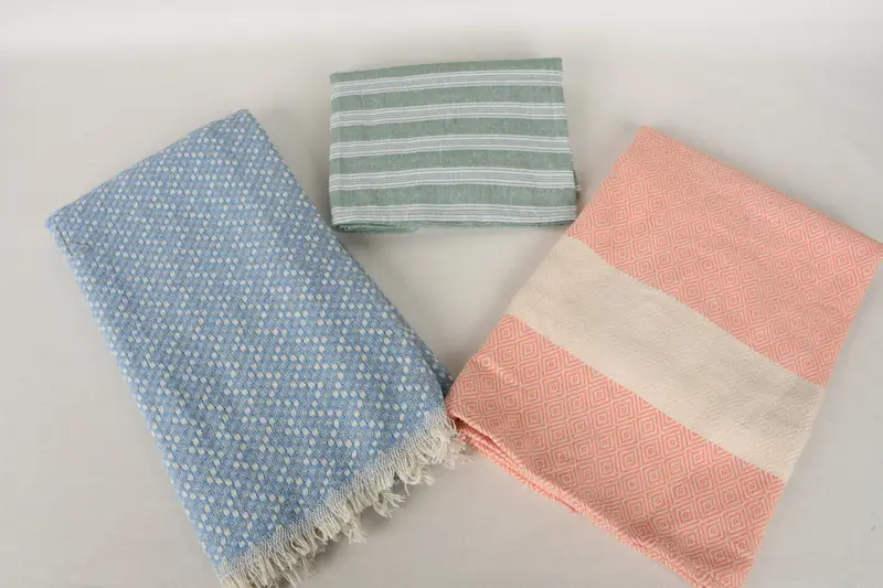 Turkish bath towel, Housewarming Gift, 70x40 Cotton Set of 10 Towel, Embroidered Towel, Welcome Wedding Gift, Fringed Turkish towel for poolside - 7