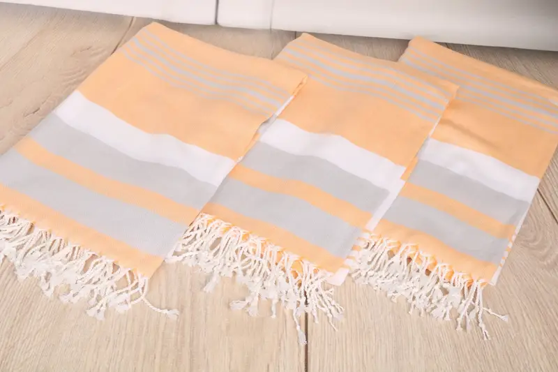 Scarf Towel, Personalized Bridesmaid Gift, Sand-free towel, Peshtemal, Soft and absorbent Turkish towel, Wedding Gift, 70x40 Cotton Striped Towel - 6