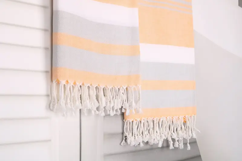 Scarf Towel, Personalized Bridesmaid Gift, Sand-free towel, Peshtemal, Soft and absorbent Turkish towel, Wedding Gift, 70x40 Cotton Striped Towel - 8