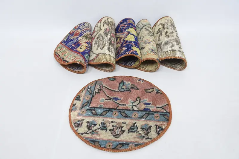 Manteles individuales bohemios azules y beige de 30 pulgadas, decoración de cocina versátil