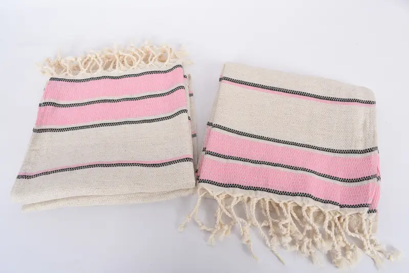 Small Bath Towels, 40x20 Linen Striped Towel, Monogram Hand Towel, Towel With Name, Bridal Shower Favors, Wedding Favors, Best Friend Gift Ideas - 7