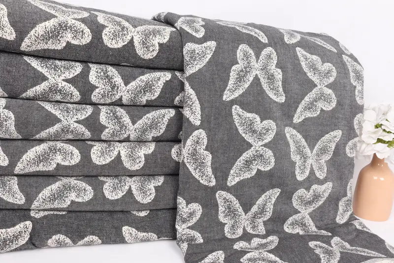 96x80 Cotton Butterfly Pattern Towel, Family Gift Basket, Woven Throw Blanket, Throw Blanket Couch, Valentines Day Gift For Him, Personalized Gifts - 2