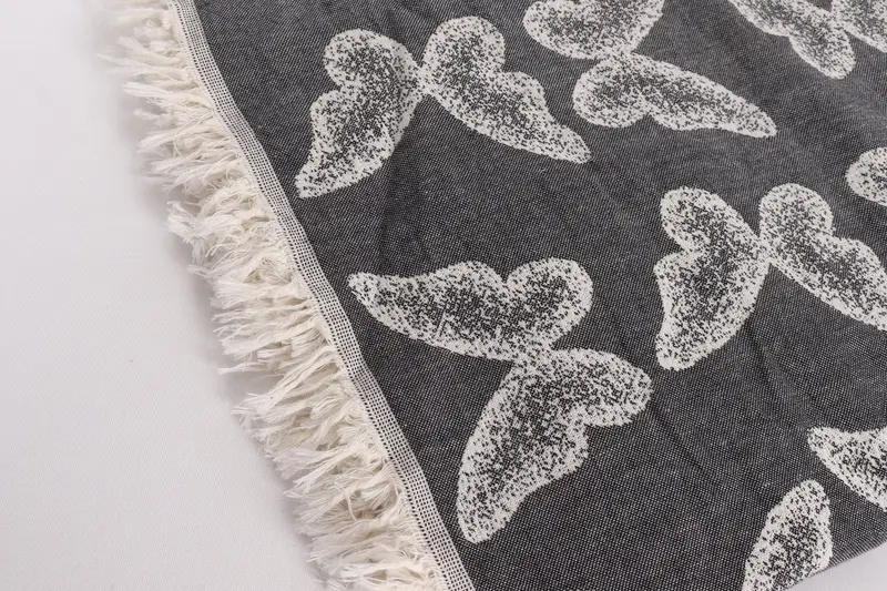 96x80 Cotton Butterfly Pattern Towel, Family Gift Basket, Woven Throw Blanket, Throw Blanket Couch, Valentines Day Gift For Him, Personalized Gifts - 7