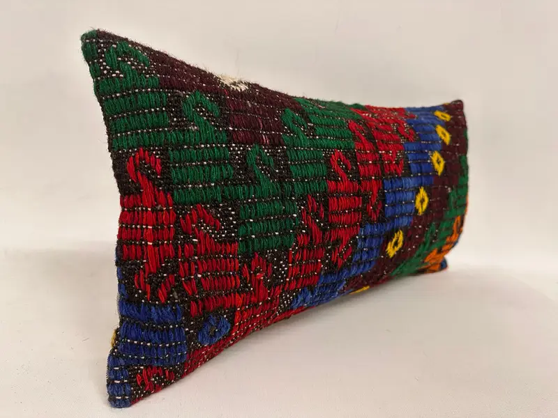 Pillow, Turkish Kilim Pillow, Handmade Kilim Cushion, Antique Pillows, Handwoven Pillow Cover Cushion, 12x24 Red Pillow, Customized Pillow - 4