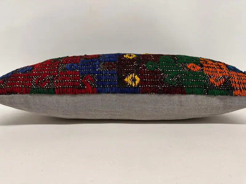 Pillow, Turkish Kilim Pillow, Handmade Kilim Cushion, Antique Pillows, Handwoven Pillow Cover Cushion, 12x24 Red Pillow, Customized Pillow - 5