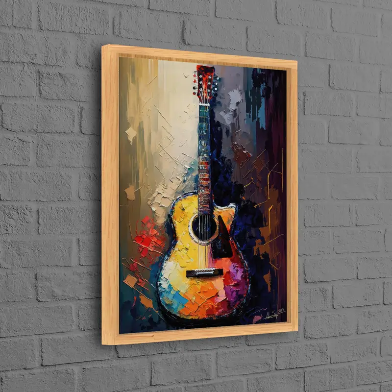 Trendy Abstract Guitar Canvas: Perfect Gift for Guitarist
