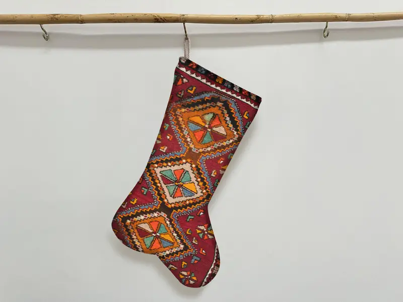 オリエンタルデザインのプリントストッキング：居心地の良いホリデーギフト、トルコの手作り