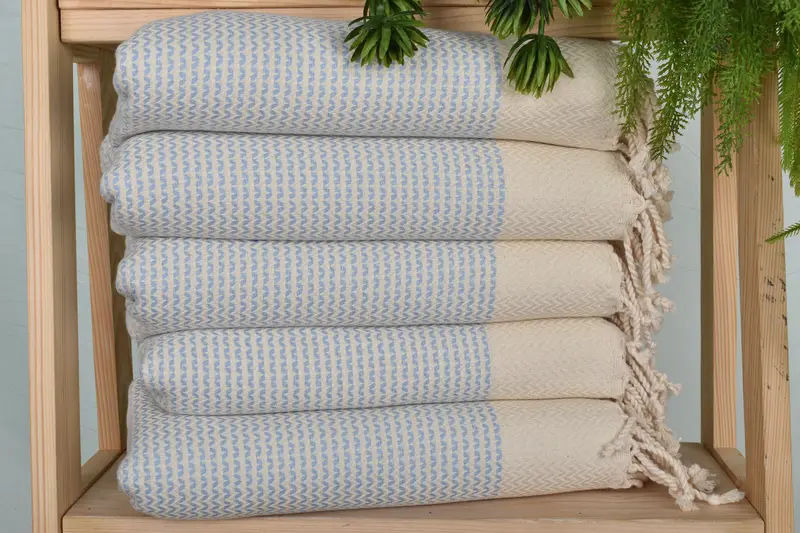 Personalized Baby Blue Cotton Hand Towel, 20x40 Inches