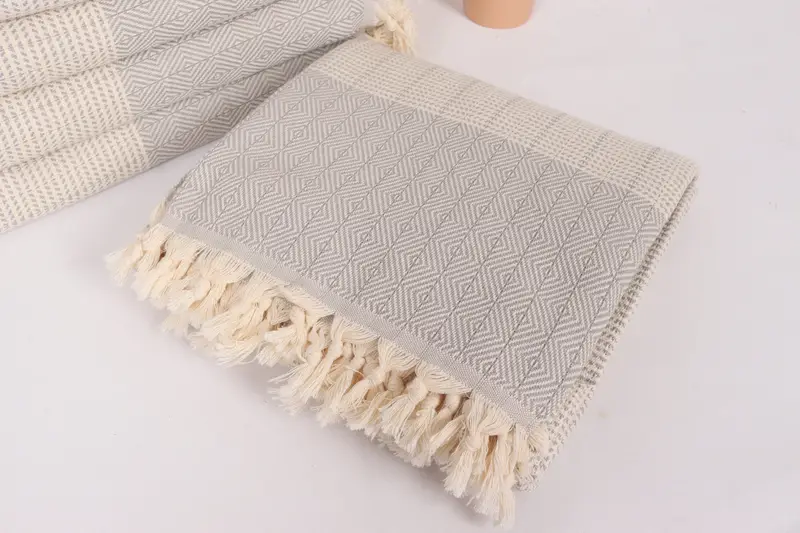 Bridal Shower Favor, Custom Blanket, Shower Curtain, Turkish Towel Beach Blanket, Throw Blanket, Boho Throw Blankets, 80x70 Cotton Diamond Towel - 5