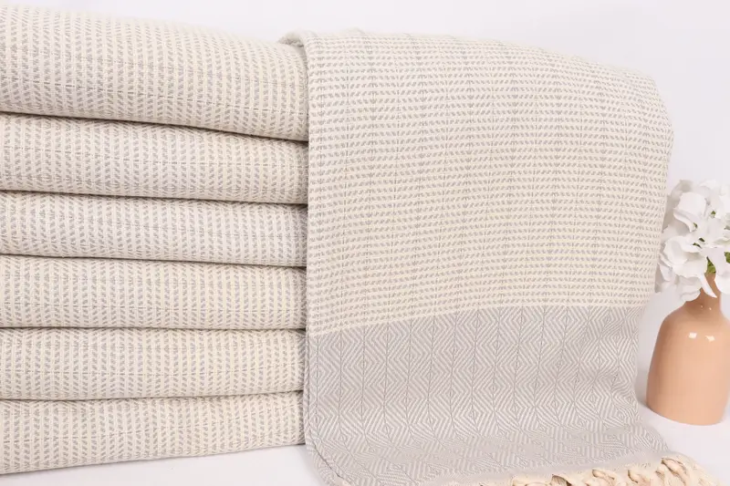 Bridal Shower Favor, Custom Blanket, Shower Curtain, Turkish Towel Beach Blanket, Throw Blanket, Boho Throw Blankets, 80x70 Cotton Diamond Towel - 2