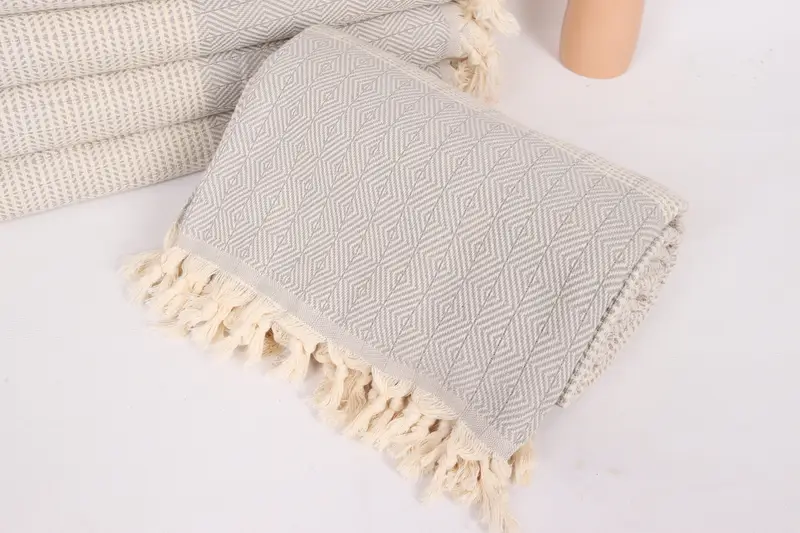 Bridal Shower Favor, Custom Blanket, Shower Curtain, Turkish Towel Beach Blanket, Throw Blanket, Boho Throw Blankets, 80x70 Cotton Diamond Towel - 4