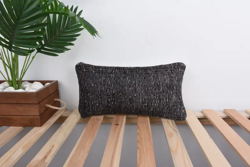 Home Decor Pillow, Pillow Sham, 8x16 Black Pillow Sham, Pillow for Couch, Art Deco Pillow, Interior Designer Pillow, Oriental Cushion Case - 1