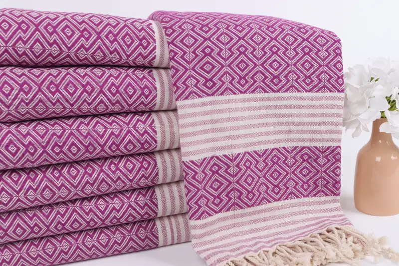 Turkish towel, 68x40 Cotton Diamond Towel, Christmas Favors, Organic Cotton Towel, Gift For Him, Personalized Towel, Embroidered Turkish Towel - 2