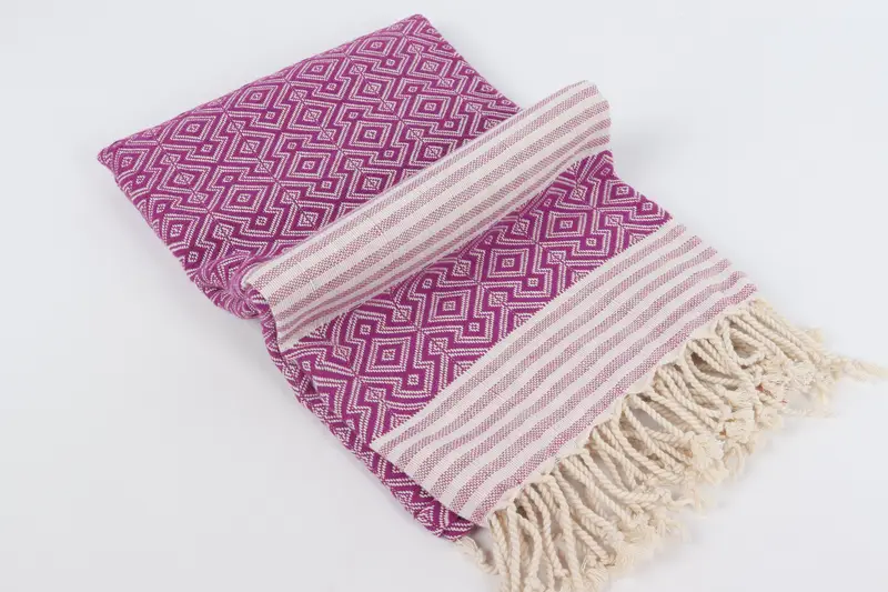 Turkish towel, 68x40 Cotton Diamond Towel, Christmas Favors, Organic Cotton Towel, Gift For Him, Personalized Towel, Embroidered Turkish Towel - 6