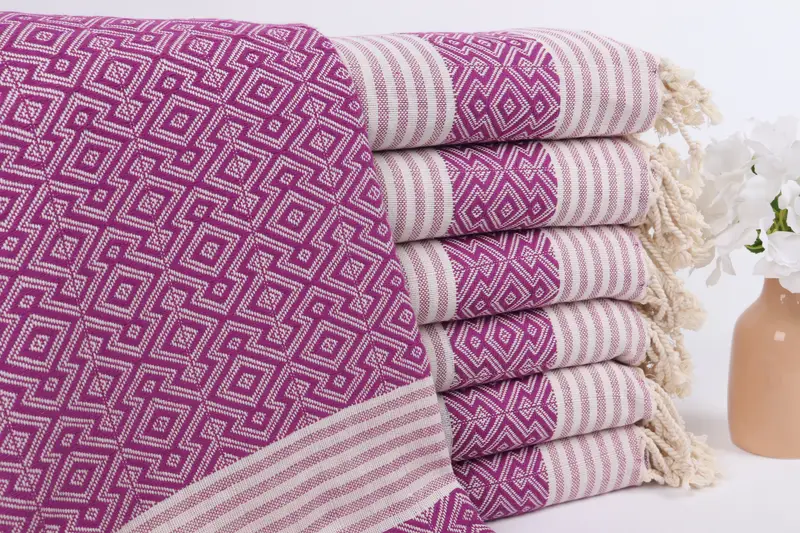 Turkish towel, 68x40 Cotton Diamond Towel, Christmas Favors, Organic Cotton Towel, Gift For Him, Personalized Towel, Embroidered Turkish Towel - 1