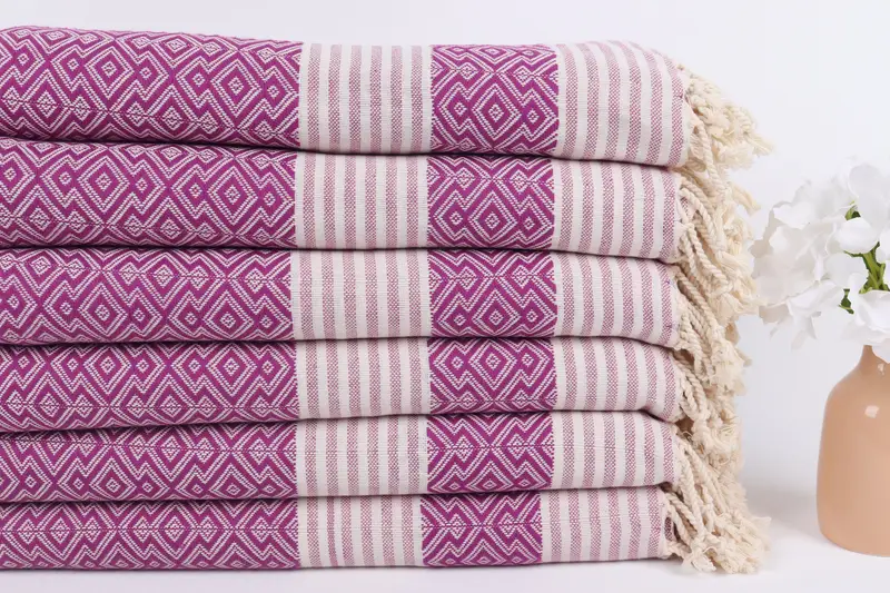 Turkish towel, 68x40 Cotton Diamond Towel, Christmas Favors, Organic Cotton Towel, Gift For Him, Personalized Towel, Embroidered Turkish Towel - 3